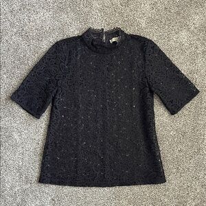Elegant Charcoal Lace Women's Top